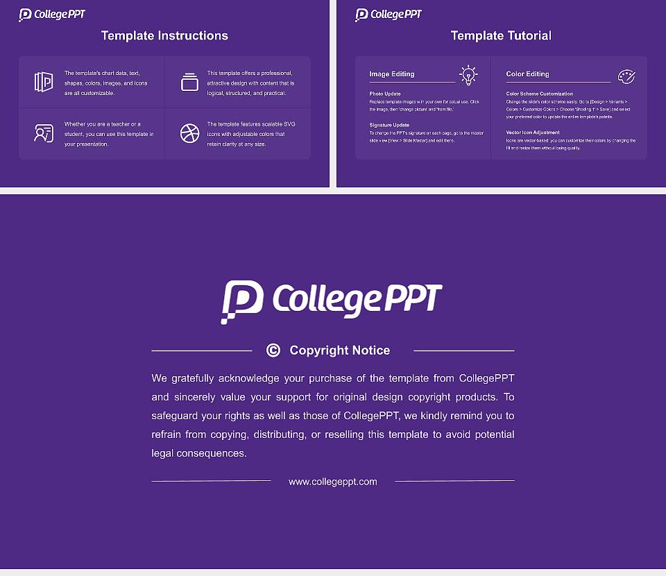 Northwestern University Academic Presentation/Research Findings Report PPT Template16:9 ratio PPT effect preview image5