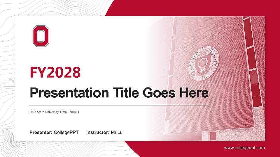 Ohio State University-Lima Campus Academic Presentation/Research Findings Report PPT Template16:9 ratio PPT effect preview image