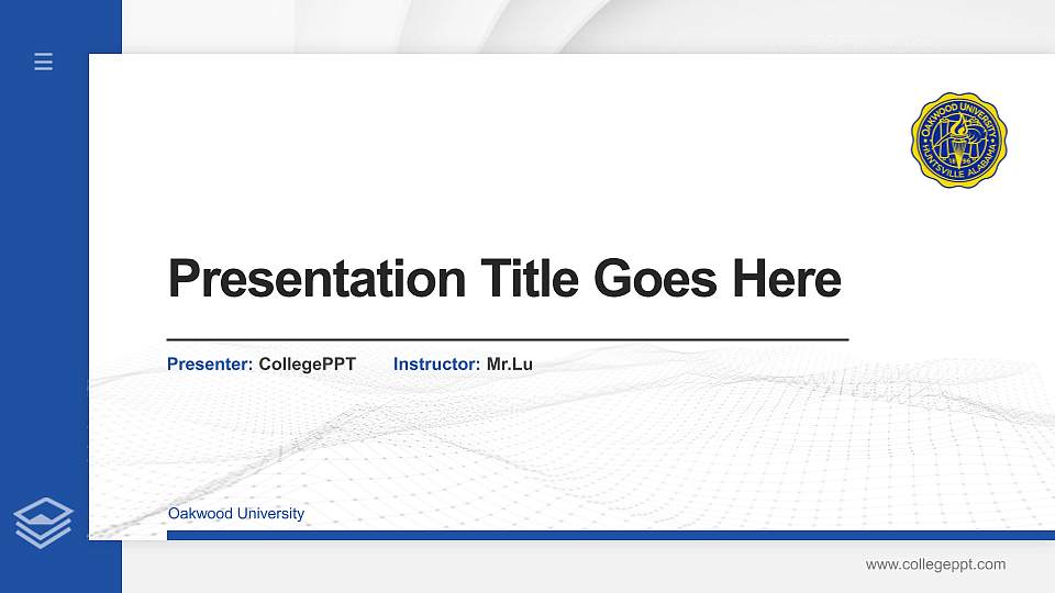 Oakwood University Thesis Proposal/Graduation Defense PPT Template16:9 ratio PPT effect preview image