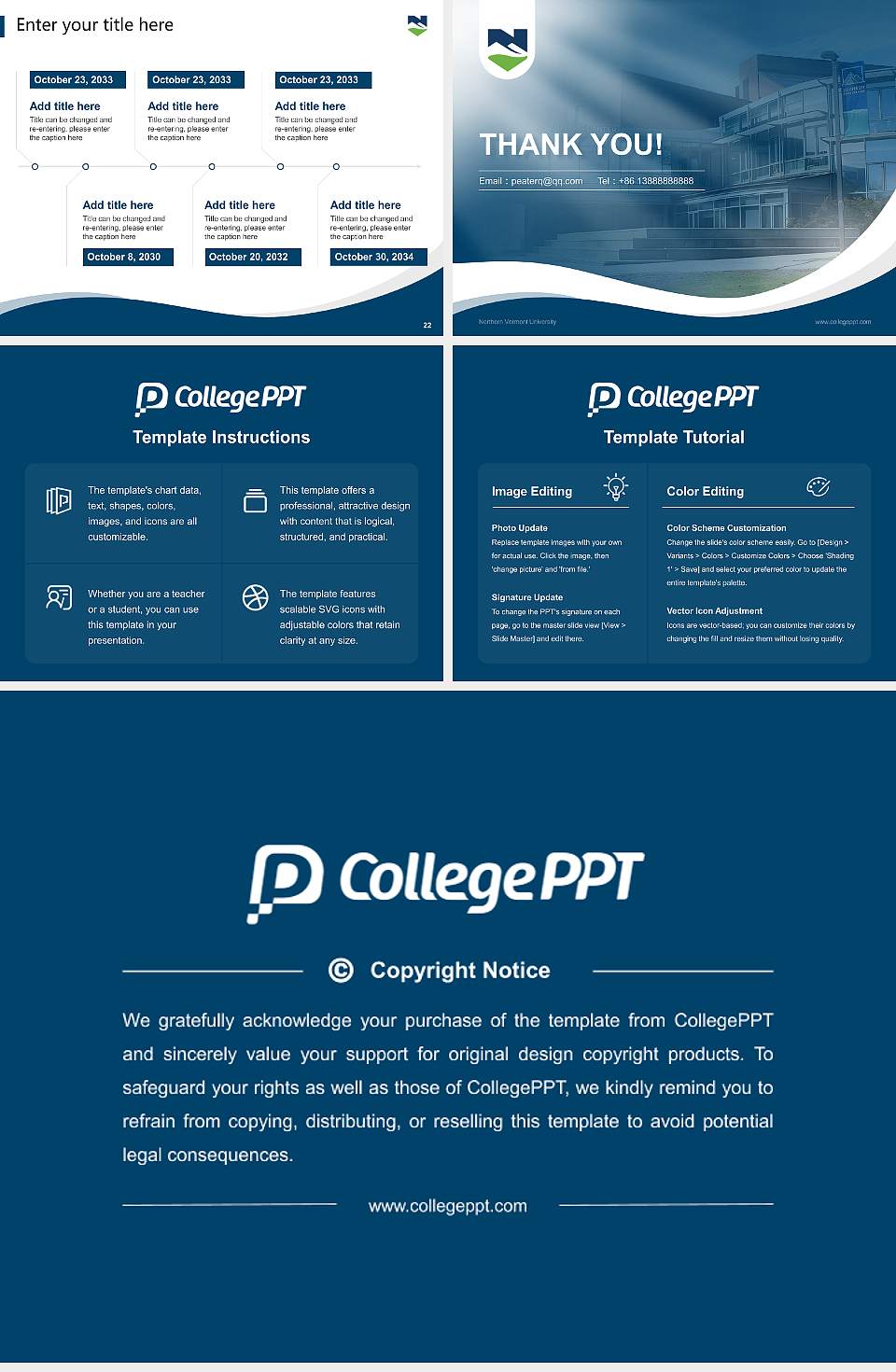 Northern Vermont University Lecture Sharing and Networking Event PPT Template4:3 ratio PPT effect preview image4