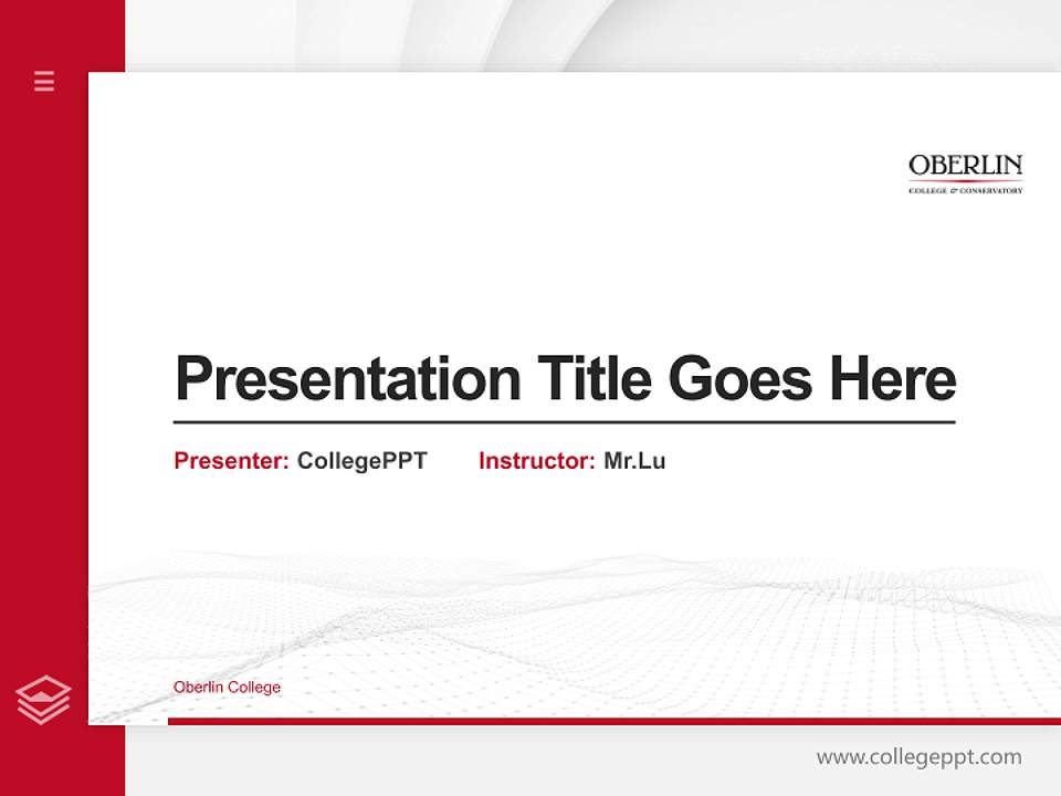 Oberlin College Thesis Proposal/Graduation Defense PPT Template4:3 ratio PPT effect preview image5