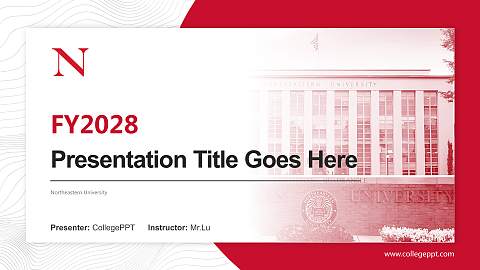 Northeastern University Academic Presentation/Research Findings Report PPT Template
