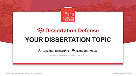 New York School of Interior Design Graduation Thesis Defense PPT Template