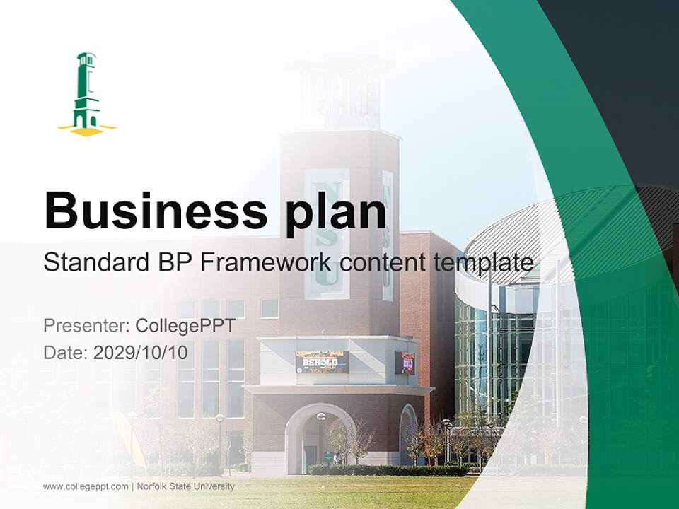 Norfolk State University Competition/Entrepreneurship Contest PPT Template4:3 ratio PPT effect preview image9
