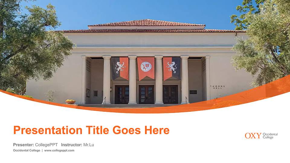 Occidental College Course/Courseware Creation PPT Template16:9 ratio PPT effect preview image