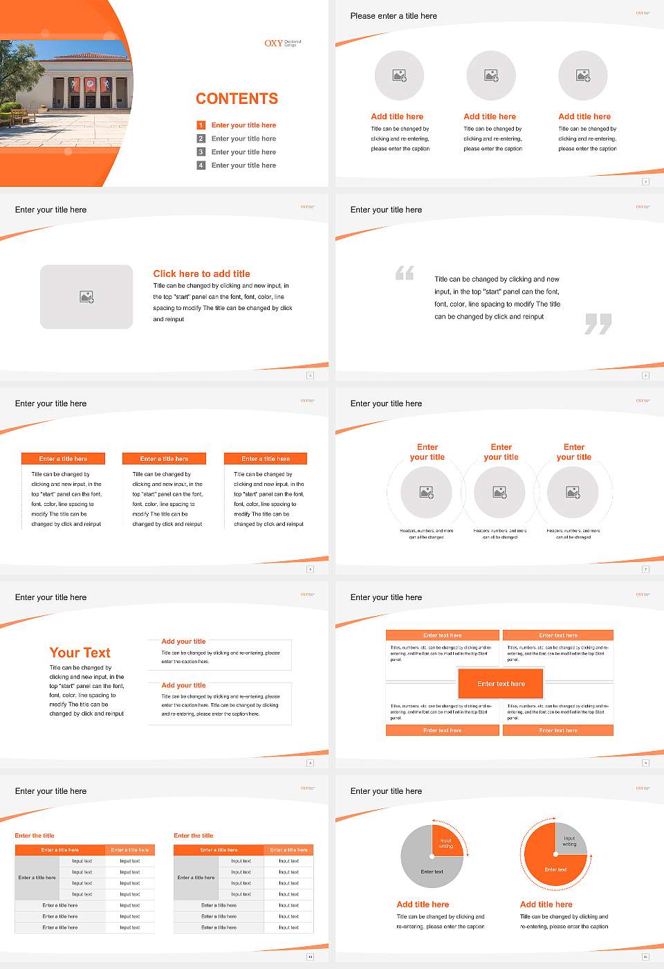 Occidental College Course/Courseware Creation PPT Template16:9 ratio PPT effect preview image2