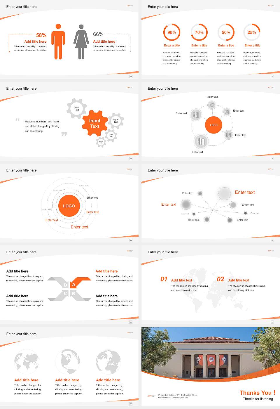 Occidental College Course/Courseware Creation PPT Template16:9 ratio PPT effect preview image4
