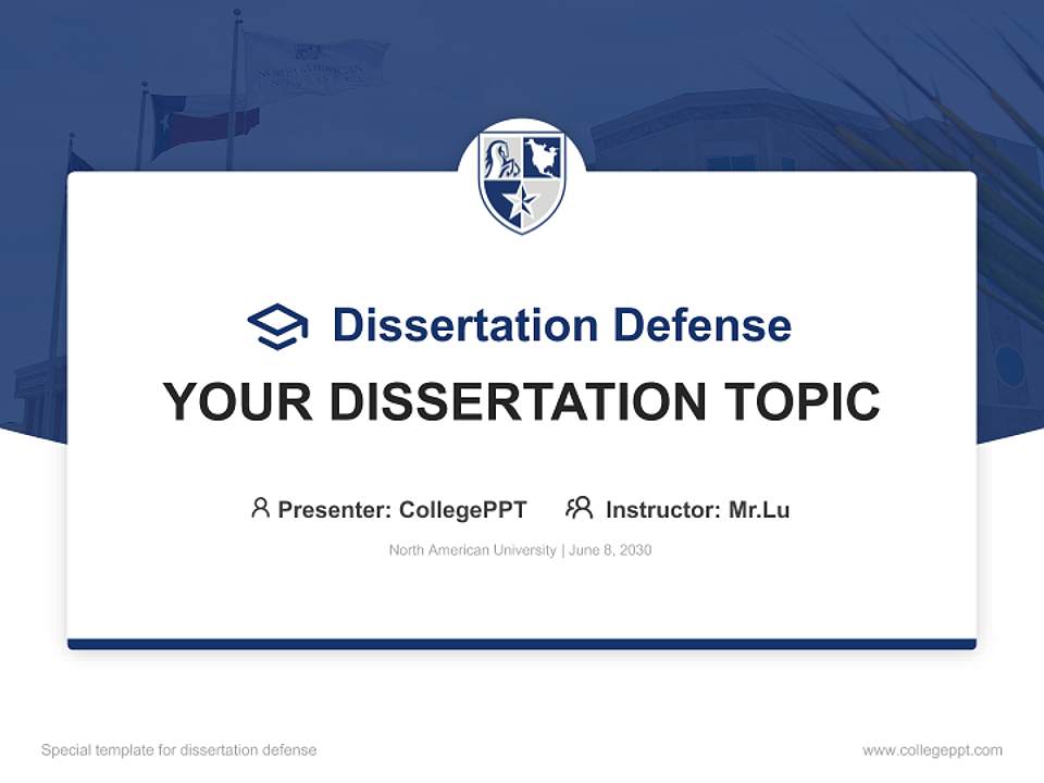 North American University Graduation Thesis Defense PPT Template4:3 ratio PPT effect preview image7