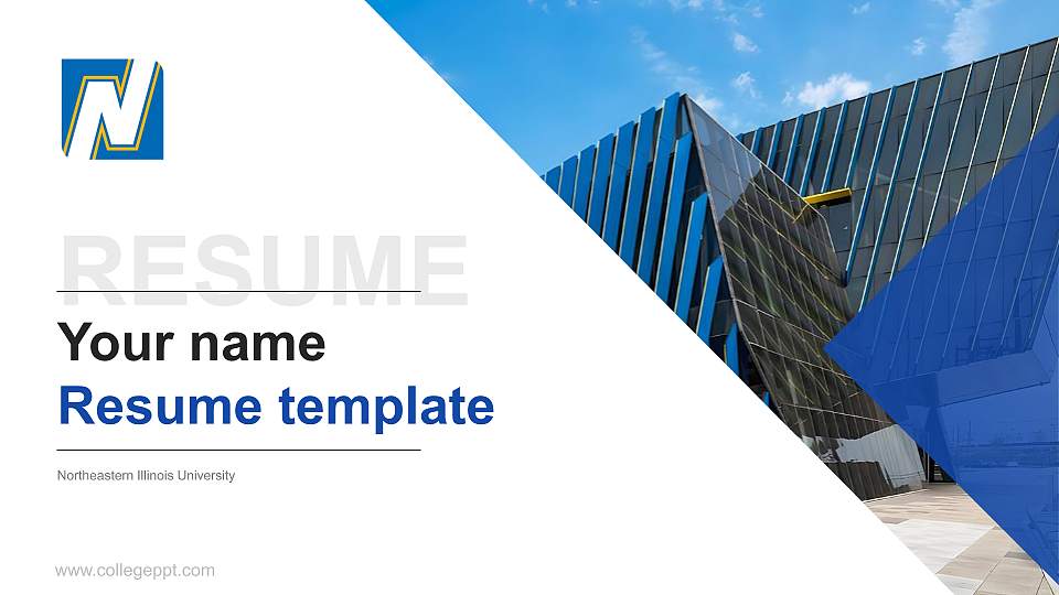 Northeastern Illinois University Resume PPT Template16:9 ratio PPT effect preview image