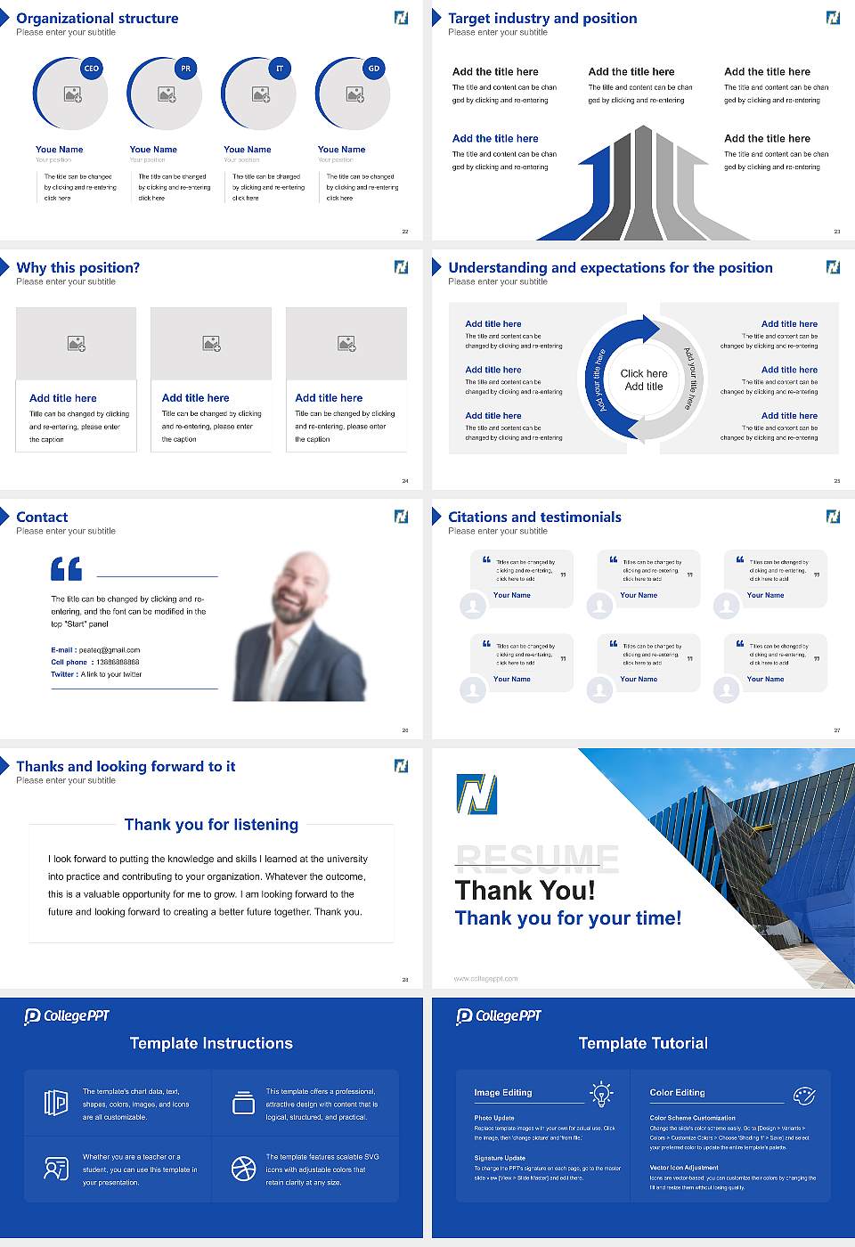 Northeastern Illinois University Resume PPT Template16:9 ratio PPT effect preview image4