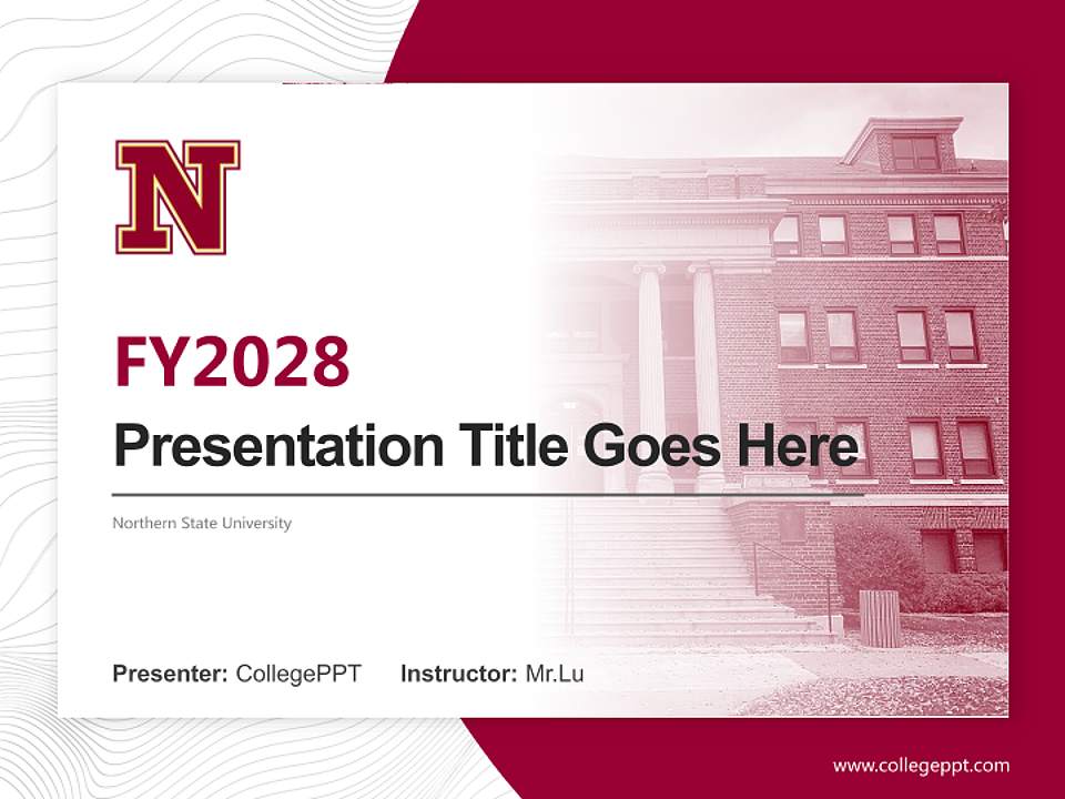 Northern State University Academic Presentation/Research Findings Report PPT Template4:3 ratio PPT effect preview image5