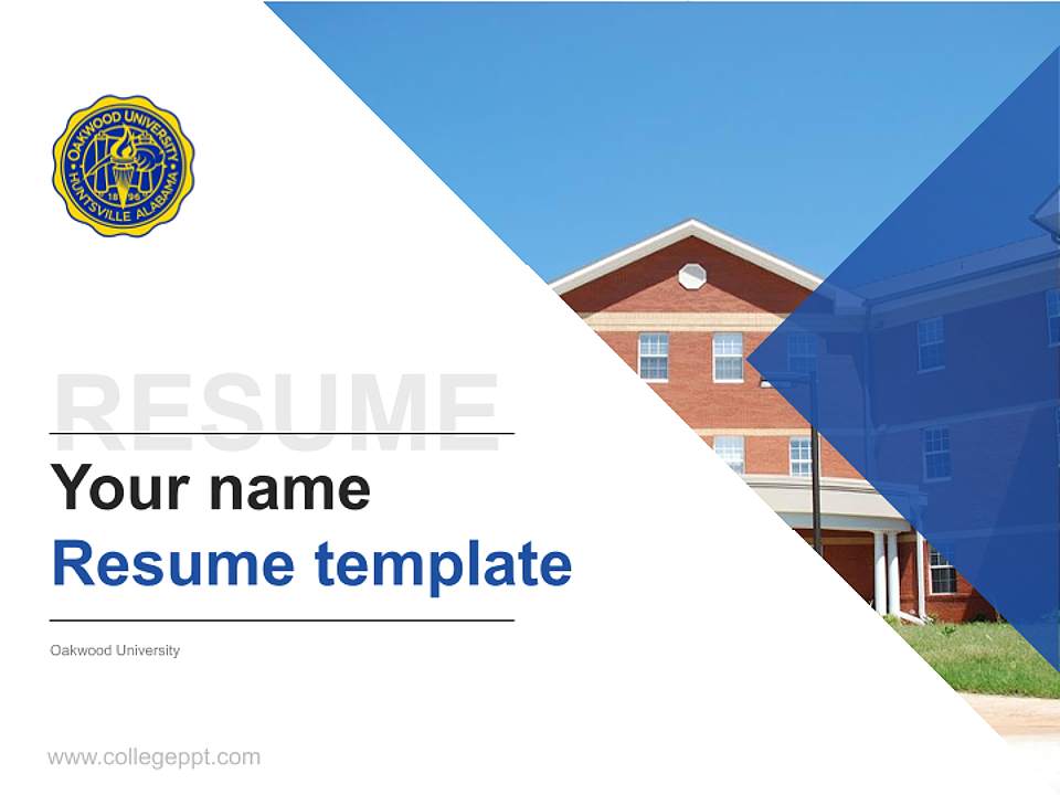 Oakwood University Resume PPT Template4:3 ratio PPT effect preview image5