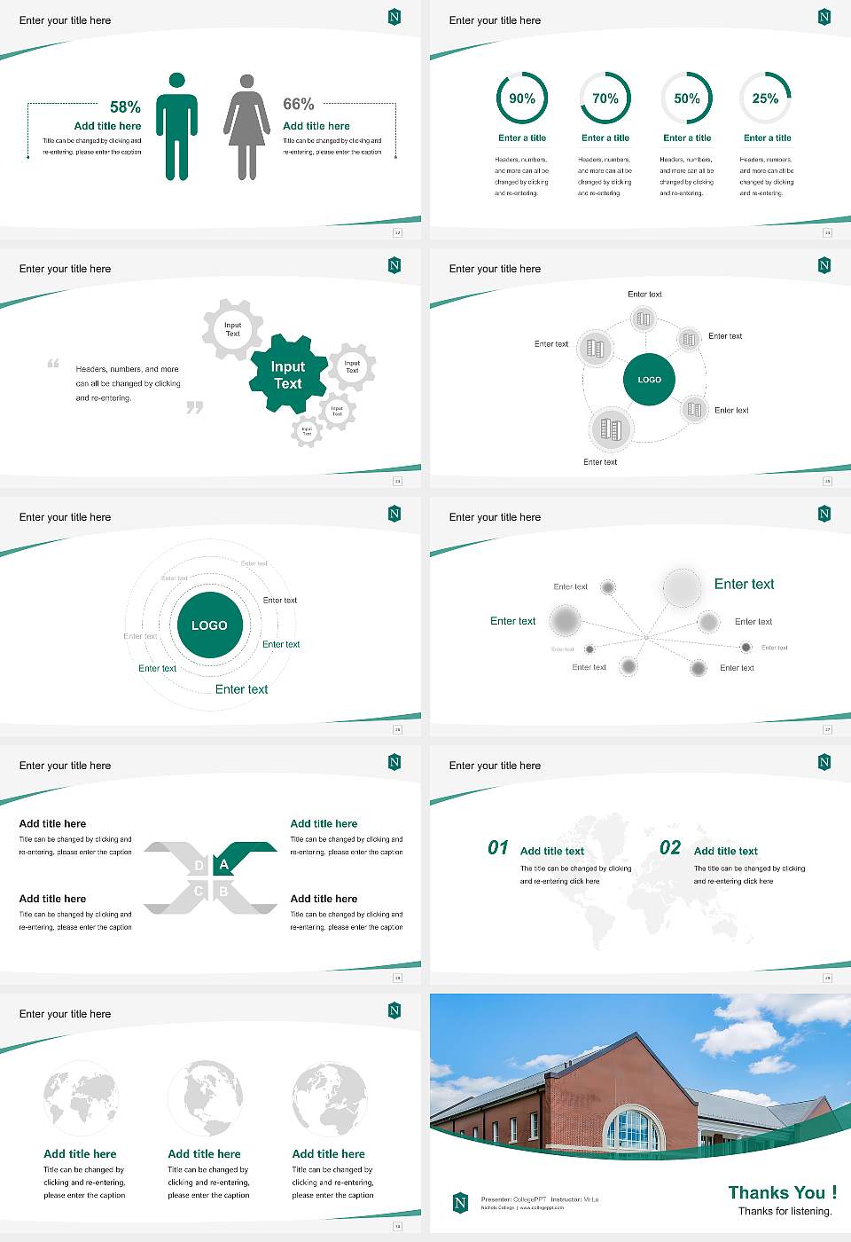 Nichols College Course/Courseware Creation PPT Template16:9 ratio PPT effect preview image4