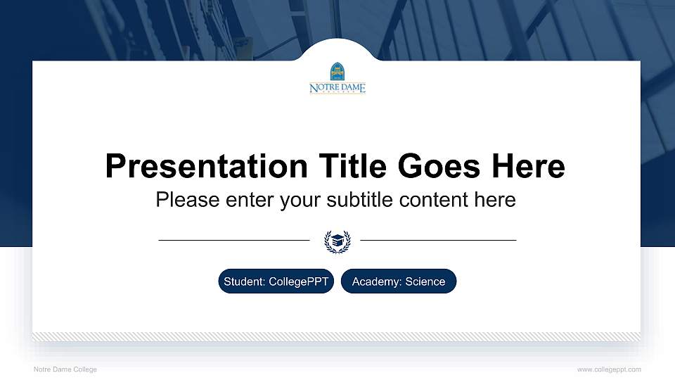 Notre Dame College National Scholarship Defense PPT Template16:9 ratio PPT effect preview image