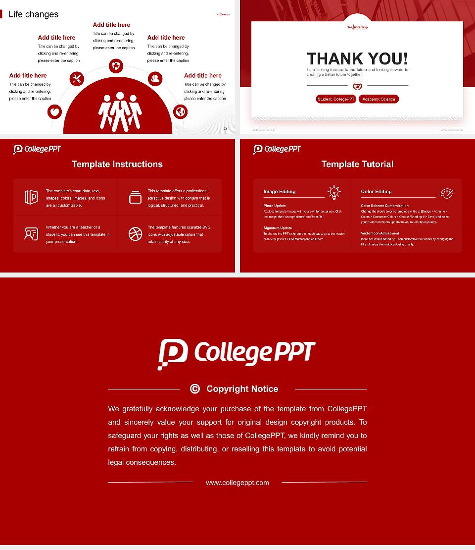 Northwestern College National Scholarship Defense PPT Template16:9 ratio PPT effect preview image4