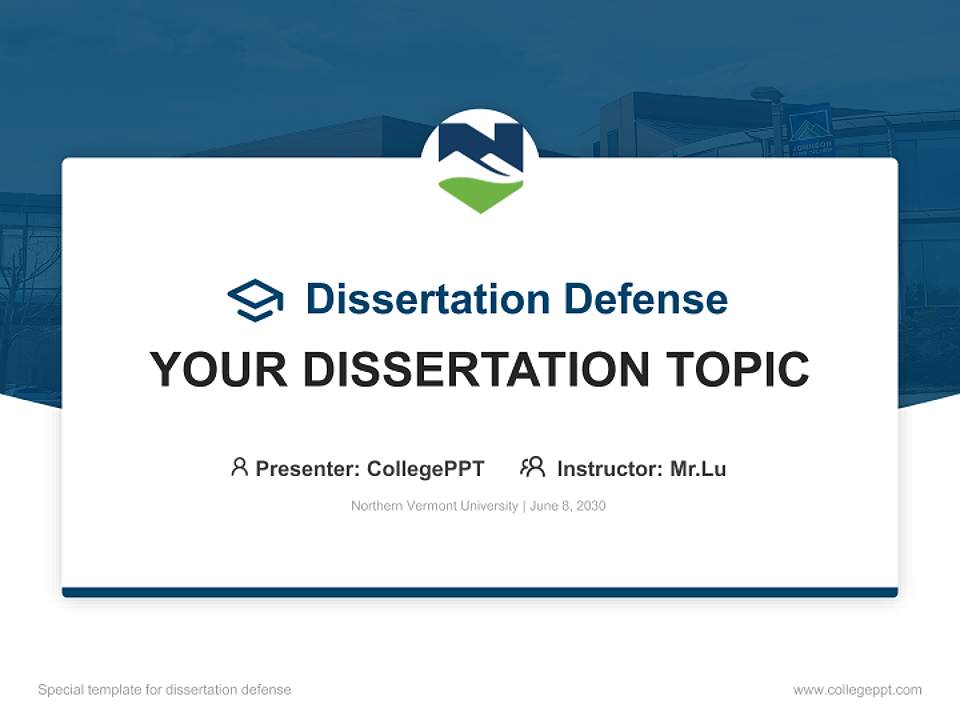 Northern Vermont University Graduation Thesis Defense PPT Template4:3 ratio PPT effect preview image7