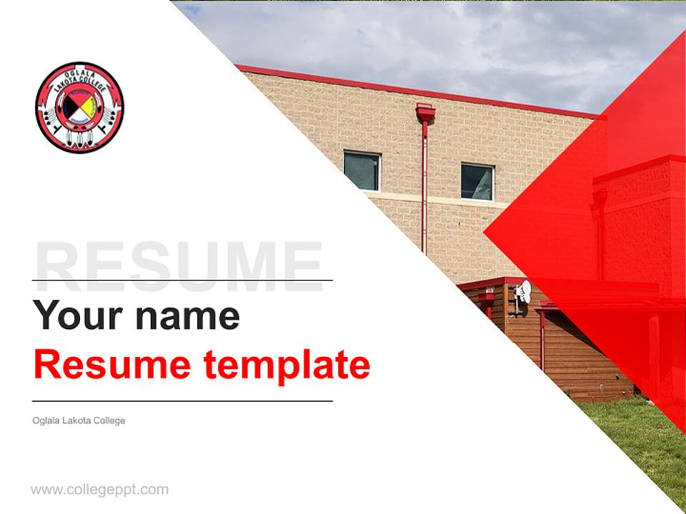 Oglala Lakota College Resume PPT Template4:3 ratio PPT effect preview image5