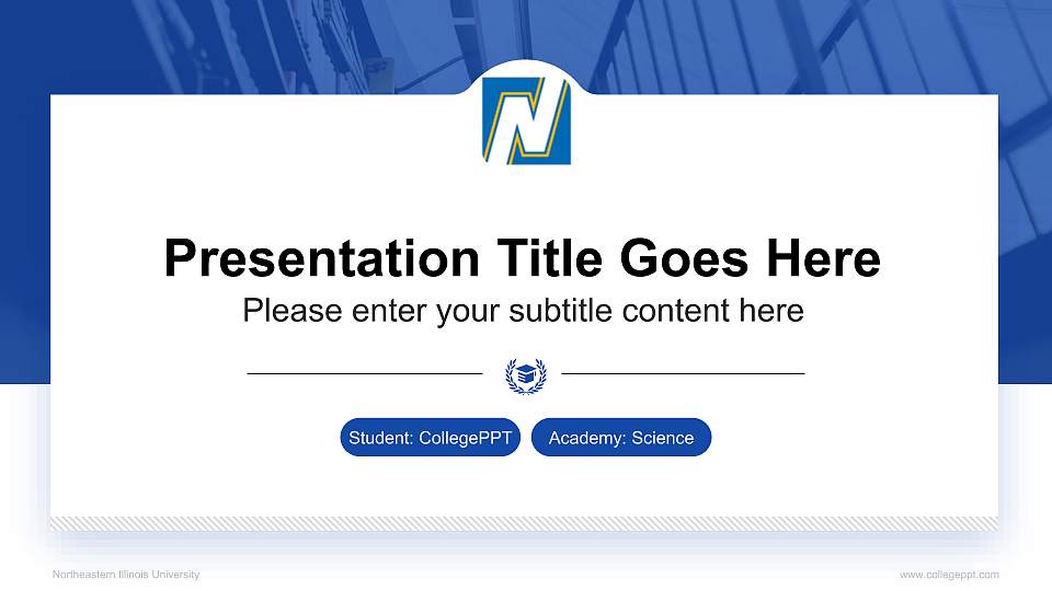 Northeastern Illinois University National Scholarship Defense PPT Template16:9 ratio PPT effect preview image