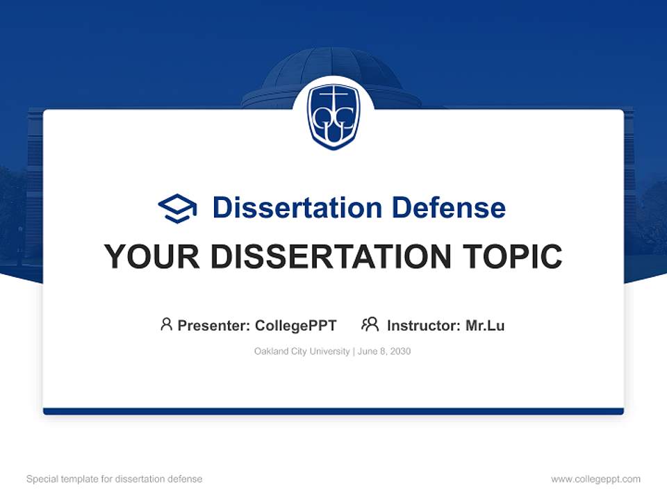 Oakland City University Graduation Thesis Defense PPT Template4:3 ratio PPT effect preview image7