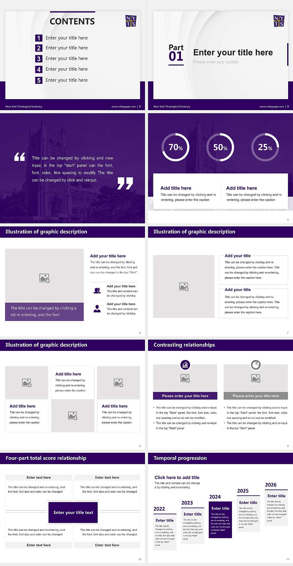 New York Theological Seminary Thesis Proposal/Graduation Defense PPT Template4:3 ratio PPT effect preview image2