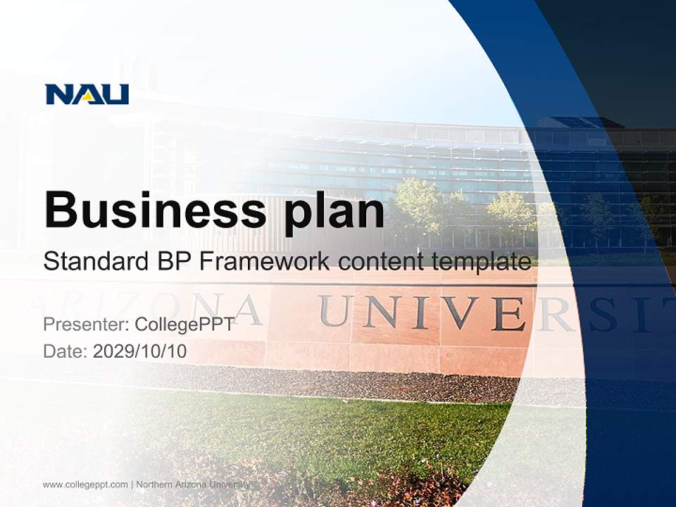 Northern Arizona University Competition/Entrepreneurship Contest PPT Template4:3 ratio PPT effect preview image9
