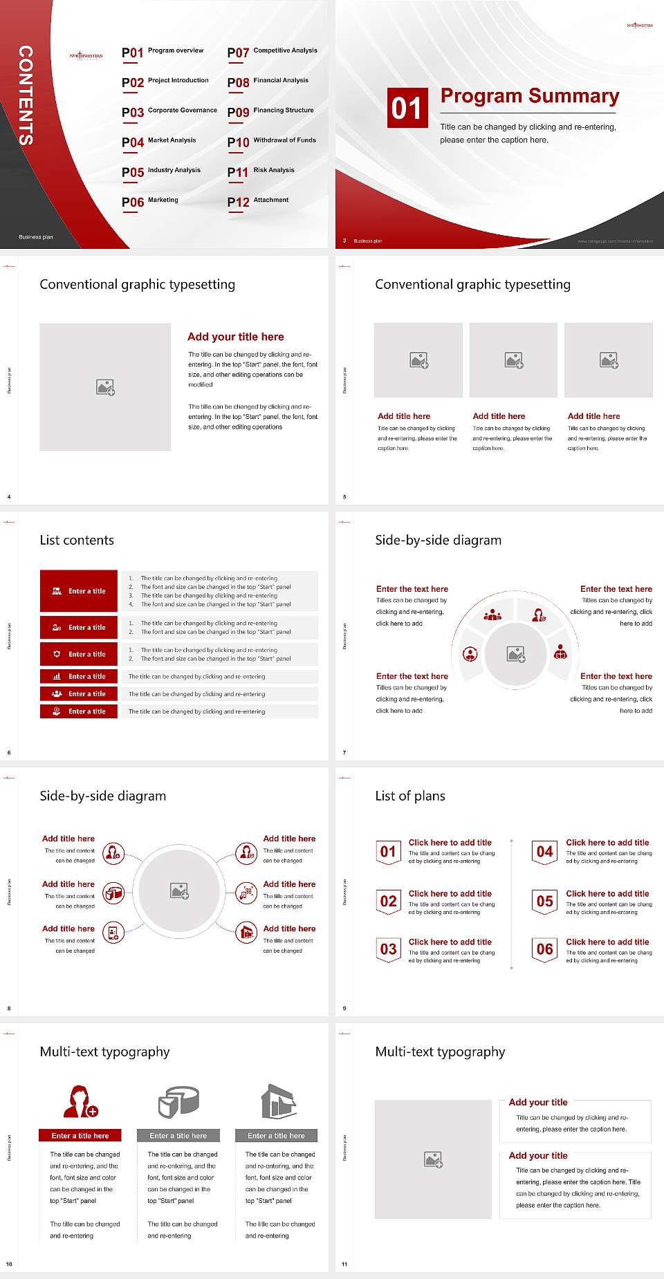 Northwestern College Competition/Entrepreneurship Contest PPT Template4:3 ratio PPT effect preview image2