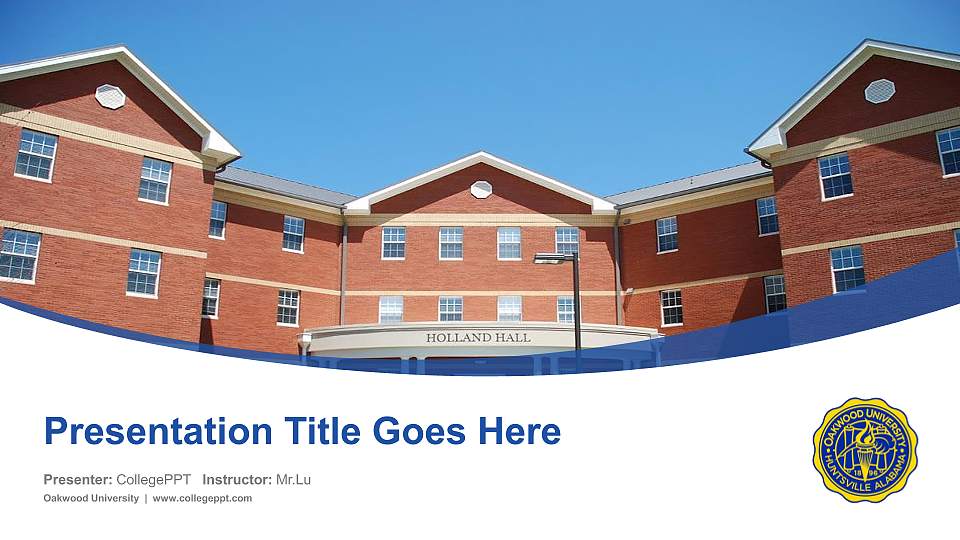 Oakwood University Course/Courseware Creation PPT Template16:9 ratio PPT effect preview image