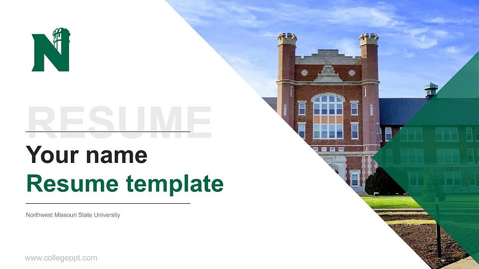 Northwest Missouri State University Resume PPT Template16:9 ratio PPT effect preview image
