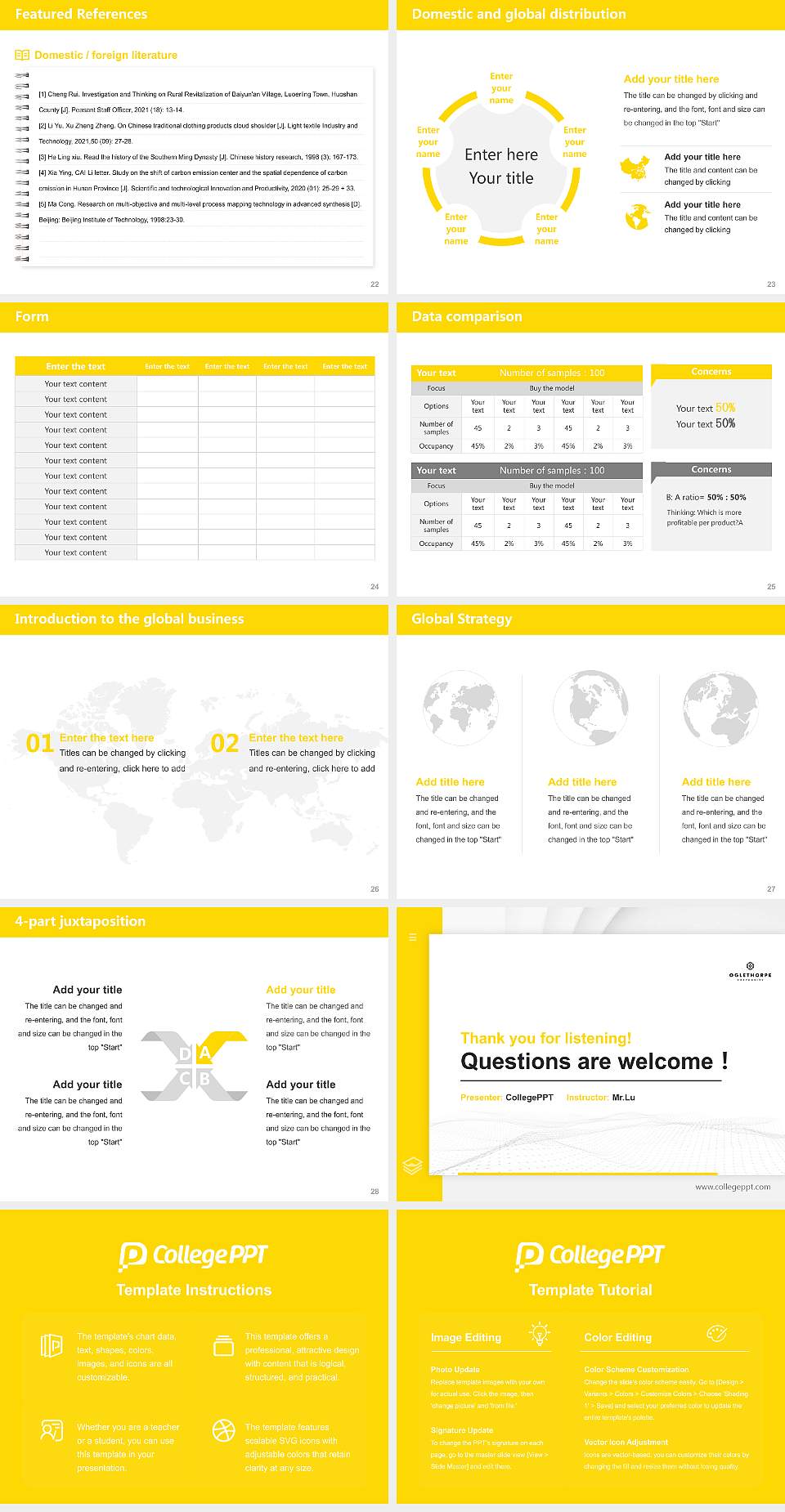 Oglethorpe University Thesis Proposal/Graduation Defense PPT Template4:3 ratio PPT effect preview image4