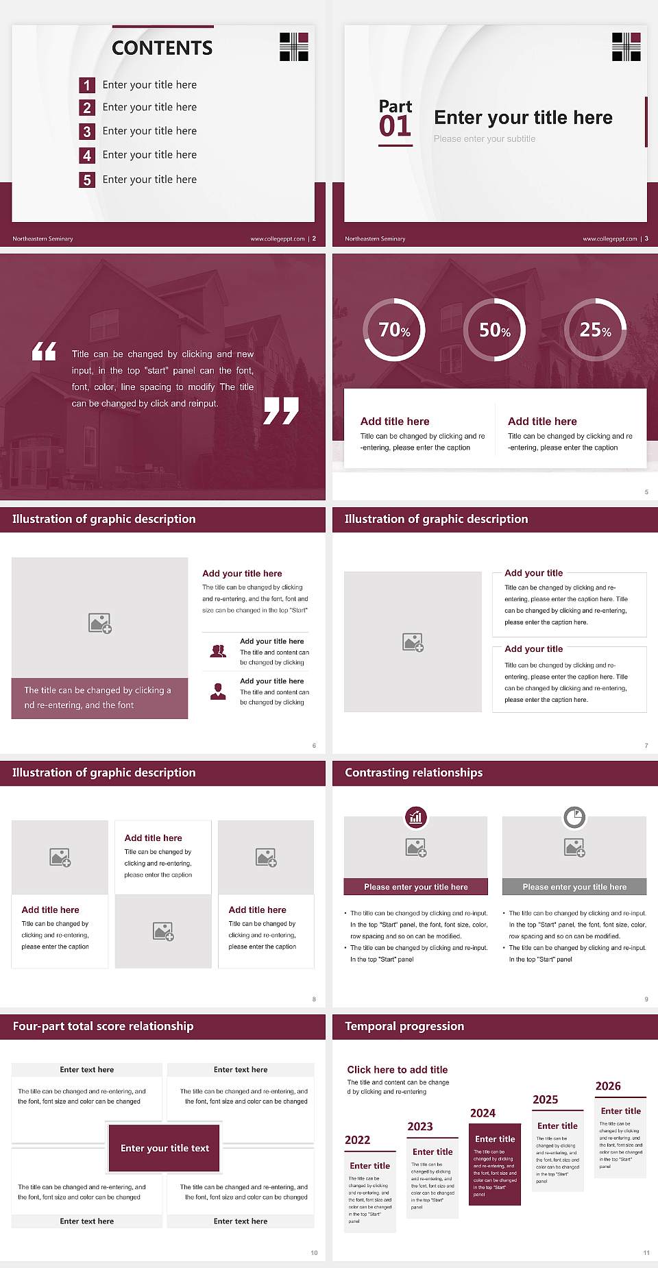 Northeastern Seminary Thesis Proposal/Graduation Defense PPT Template4:3 ratio PPT effect preview image2