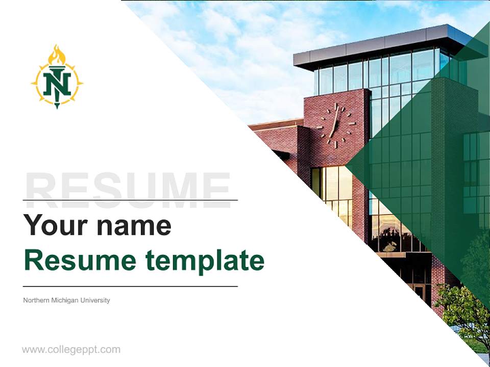 Northern Michigan University Resume PPT Template4:3 ratio PPT effect preview image5