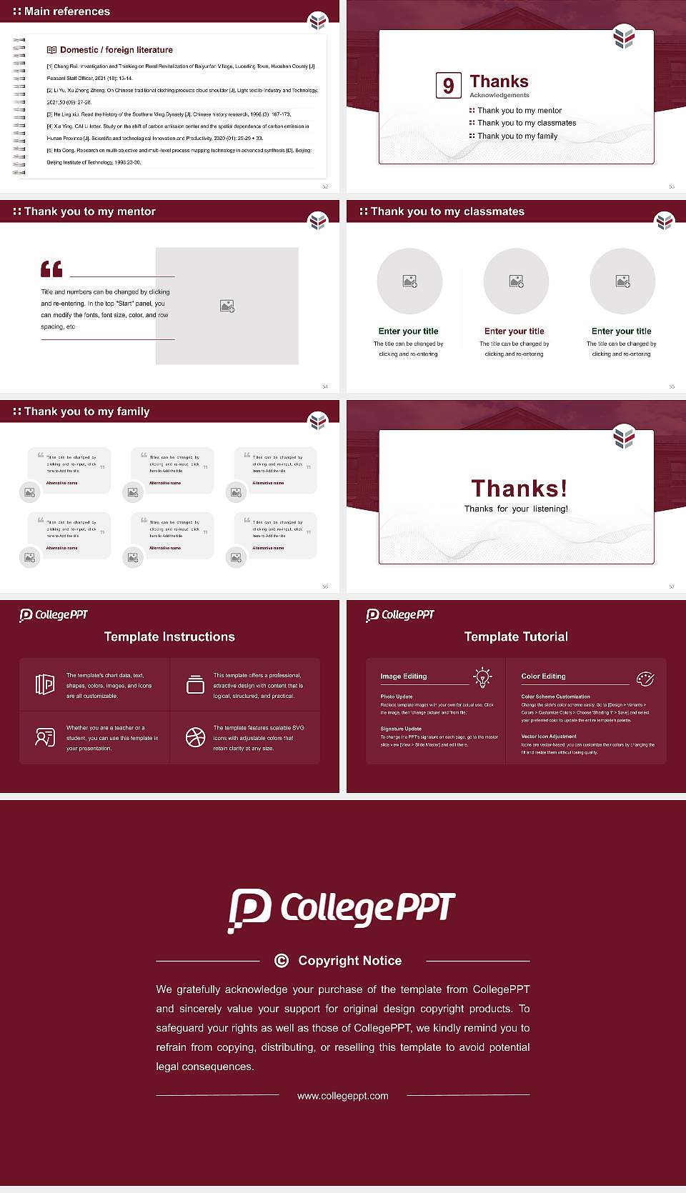 North Carolina Central University Graduation Thesis Defense PPT Template16:9 ratio PPT effect preview image7
