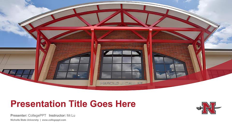 Nicholls State University Course/Courseware Creation PPT Template16:9 ratio PPT effect preview image