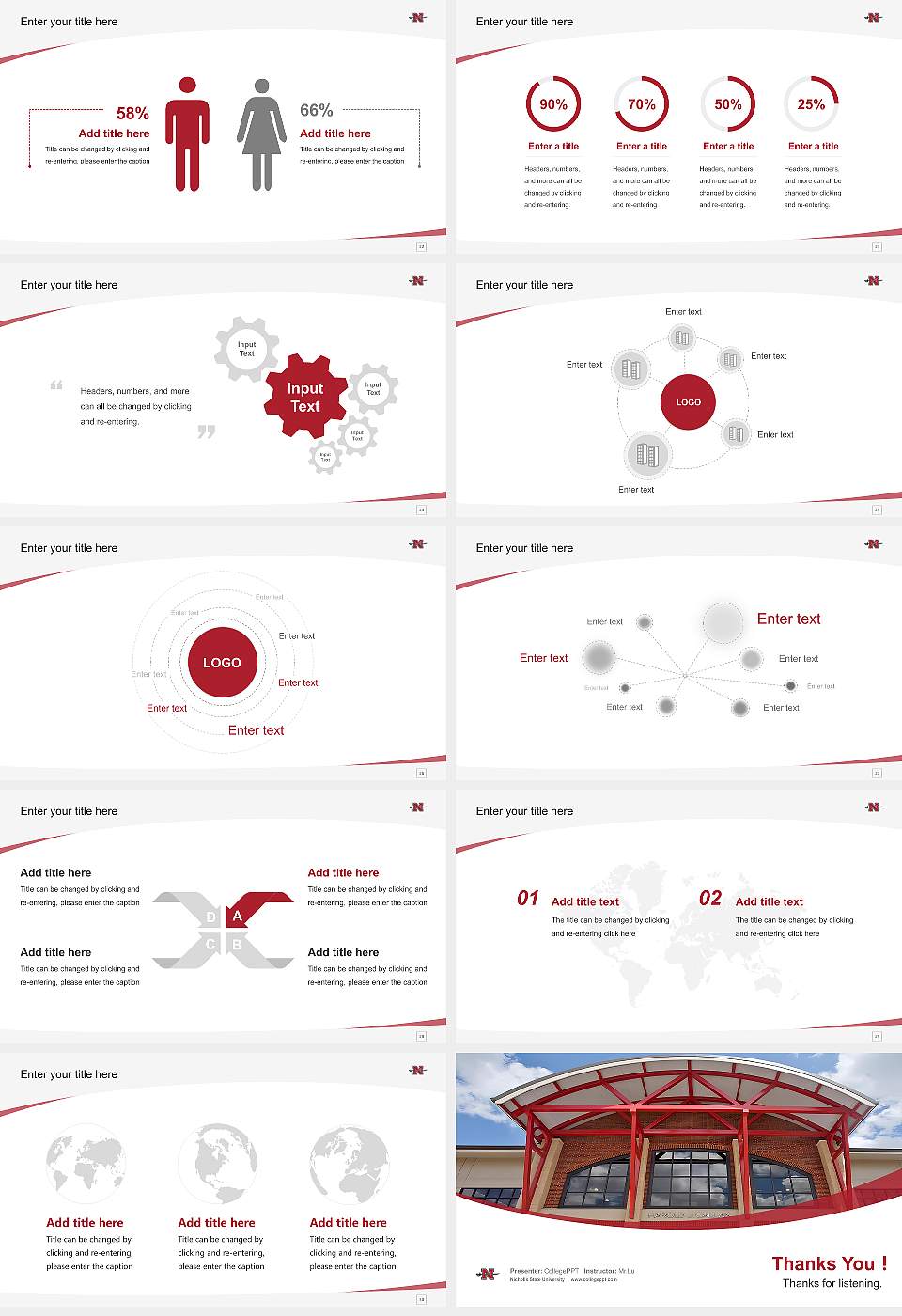 Nicholls State University Course/Courseware Creation PPT Template16:9 ratio PPT effect preview image4