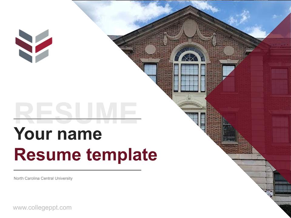 North Carolina Central University Resume PPT Template4:3 ratio PPT effect preview image5