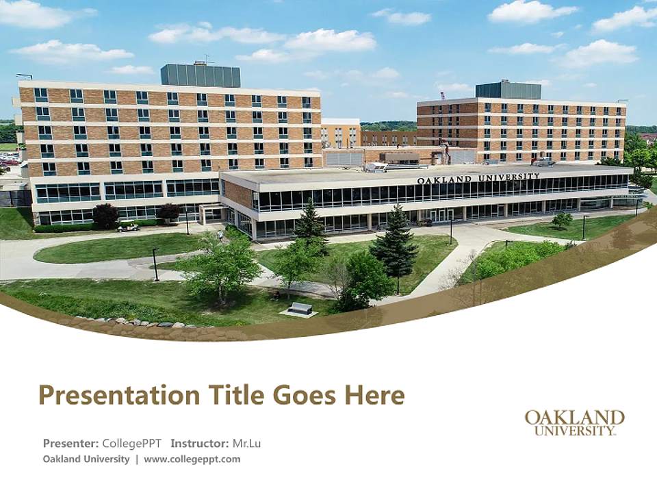 Oakland University Course/Courseware Creation PPT Template4:3 ratio PPT effect preview image5