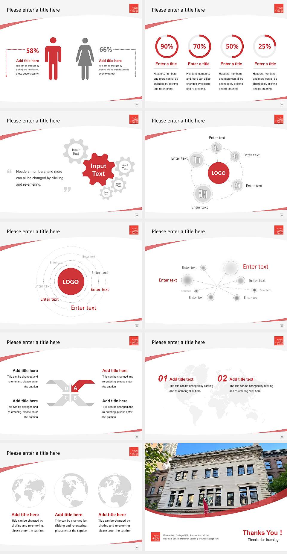 New York School of Interior Design Course/Courseware Creation PPT Template4:3 ratio PPT effect preview image4