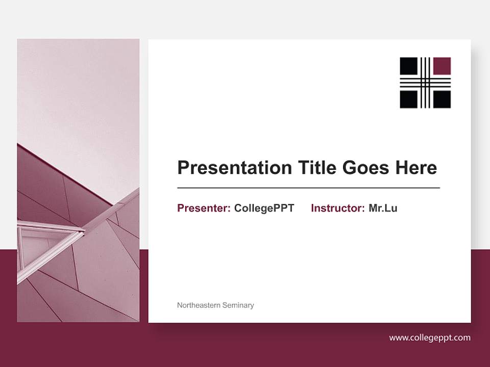 Northeastern Seminary General Purpose PPT Template4:3 ratio PPT effect preview image6