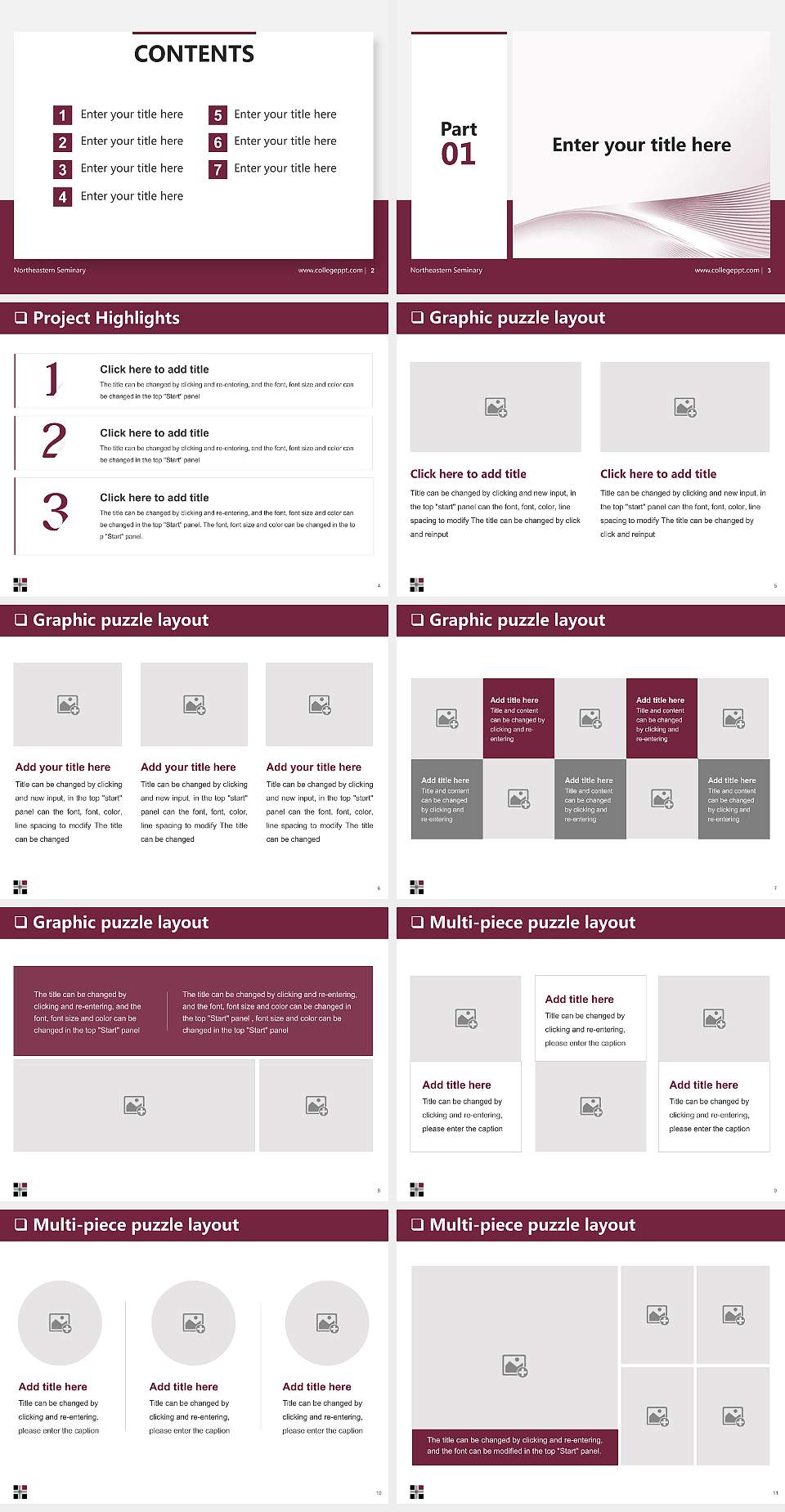 Northeastern Seminary General Purpose PPT Template4:3 ratio PPT effect preview image2