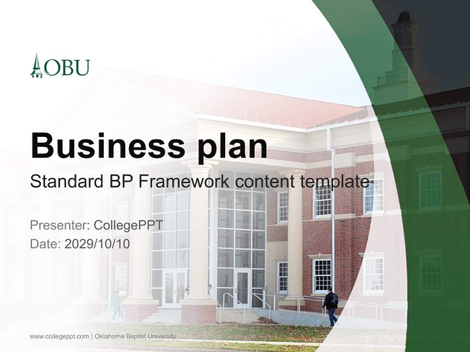 Oklahoma Baptist University Competition/Entrepreneurship Contest PPT Template4:3 ratio PPT effect preview image9