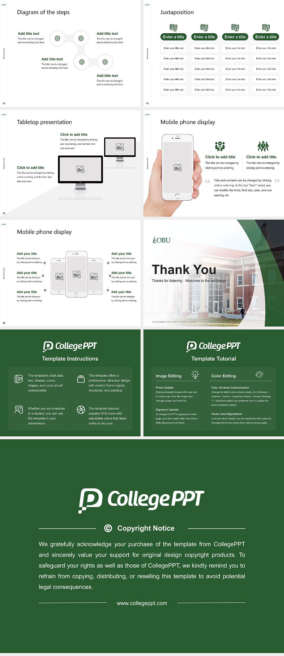 Oklahoma Baptist University Competition/Entrepreneurship Contest PPT Template4:3 ratio PPT effect preview image9