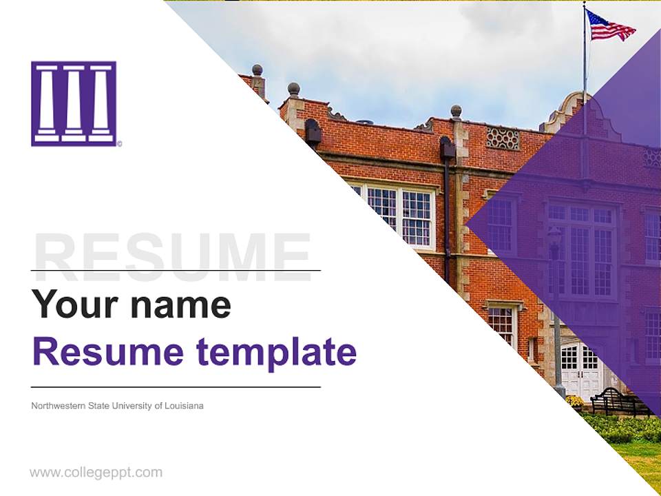Northwestern State University of Louisiana Resume PPT Template4:3 ratio PPT effect preview image5