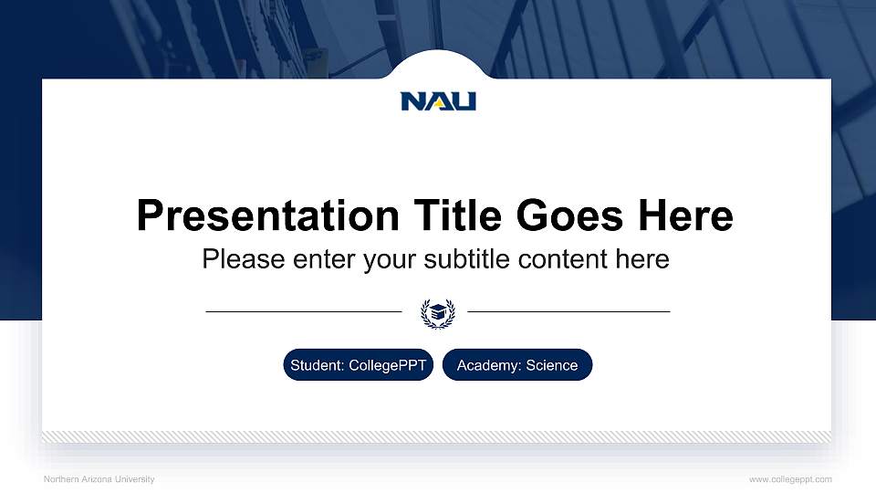 Northern Arizona University National Scholarship Defense PPT Template16:9 ratio PPT effect preview image1