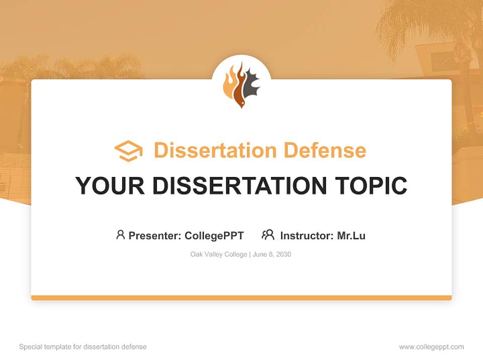Oak Valley College Graduation Thesis Defense PPT Template4:3 ratio PPT effect preview image7