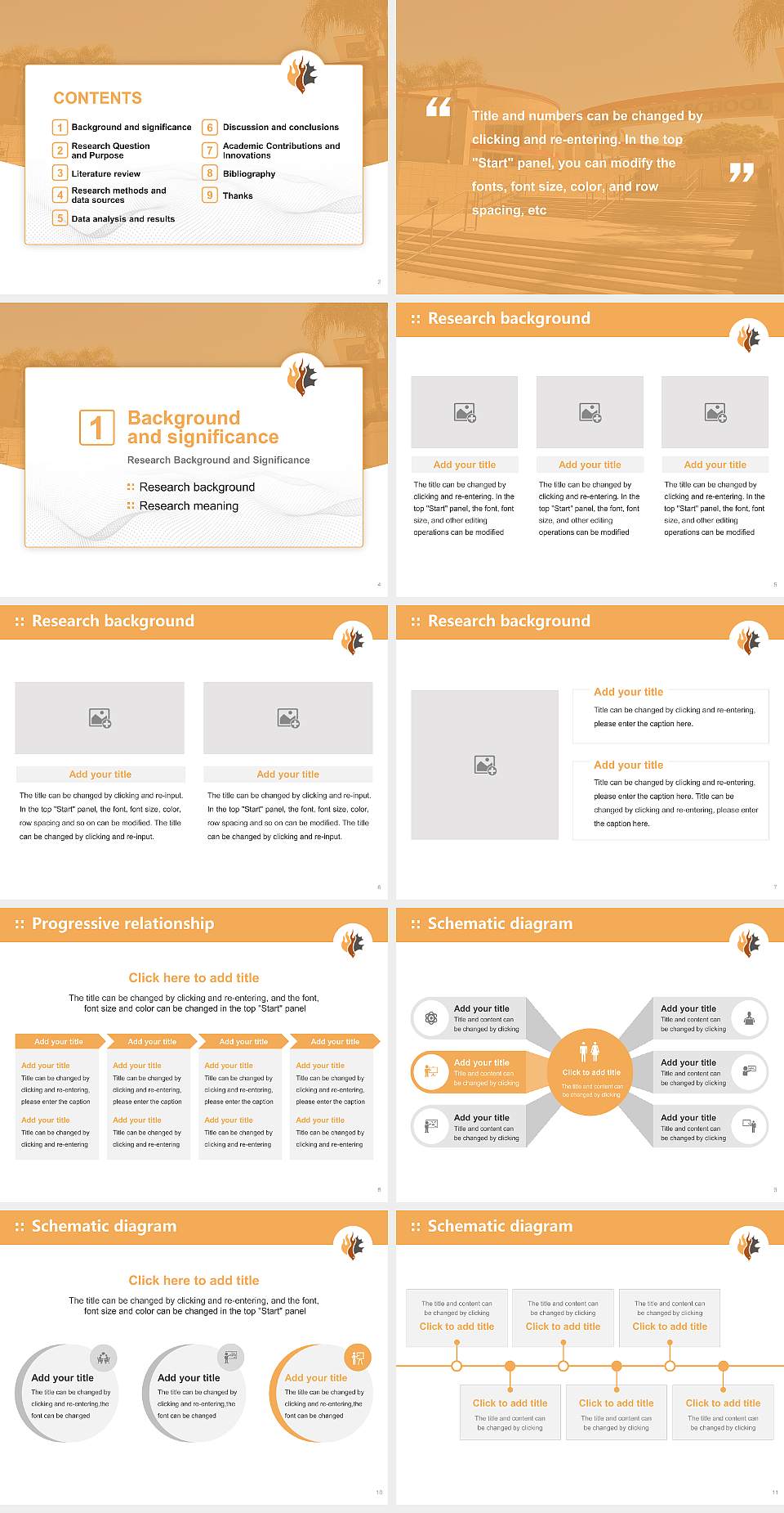 Oak Valley College Graduation Thesis Defense PPT Template4:3 ratio PPT effect preview image2