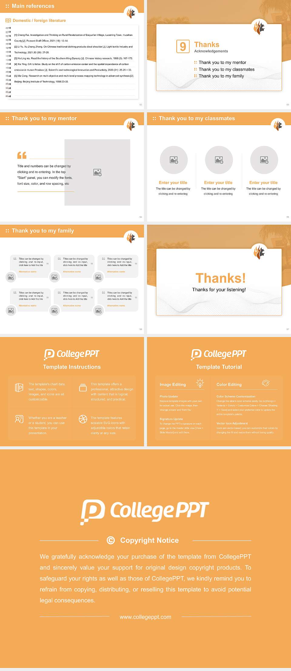 Oak Valley College Graduation Thesis Defense PPT Template4:3 ratio PPT effect preview image7