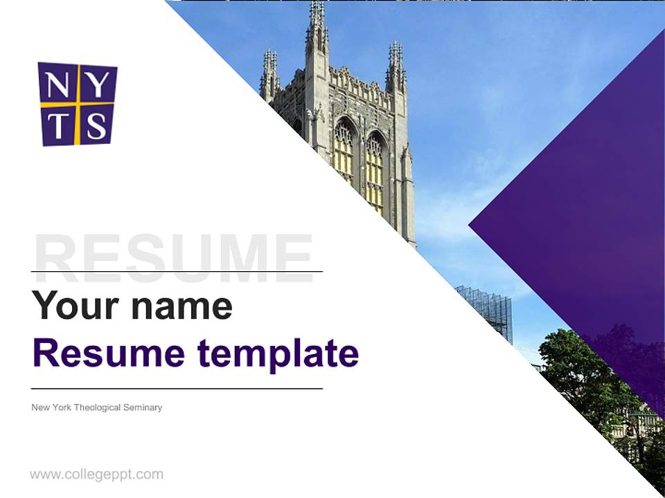 New York Theological Seminary Resume PPT Template4:3 ratio PPT effect preview image5