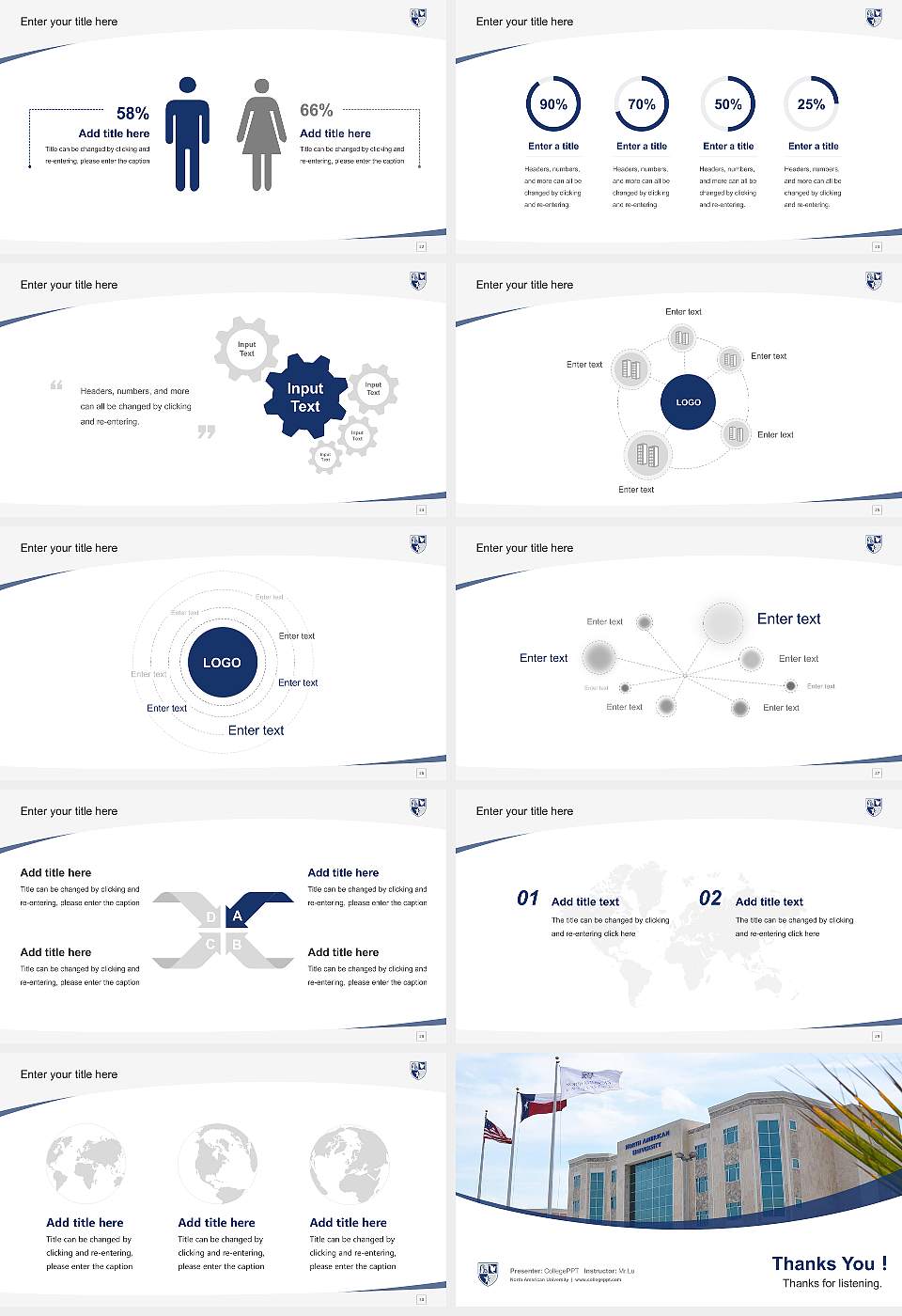 North American University Course/Courseware Creation PPT Template16:9 ratio PPT effect preview image4