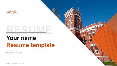 Ohio Northern University Resume PPT Template
