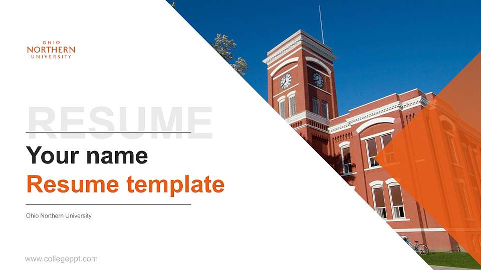Ohio Northern University Resume PPT Template16:9 ratio PPT effect preview image
